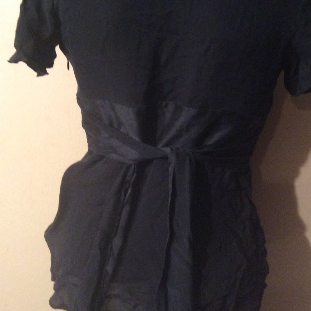 EXPRESS BLACK SILK SHIRT - Picture 3 of 6